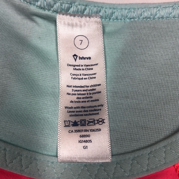 Ivivva by Lululemon Colorblock Tank Top Girl’s 7 - Picture 4 of 10